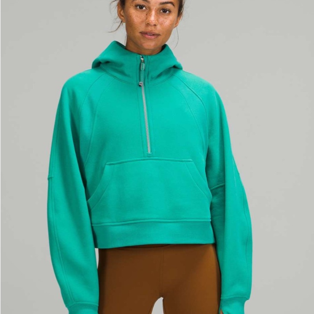 NWOT Lululemon Scuba Oversized 1/2 Zip Hoodie in Maldives Green Size XS/S